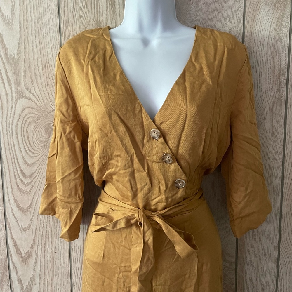 Rebellion Again Women’s Jumpsuit, Mustard Yellow, Side Zip, Women’s L, NWOT